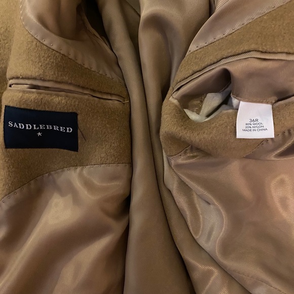 Saddlebred Camel Long Over Coat Wool Winter - Picture 4 of 7